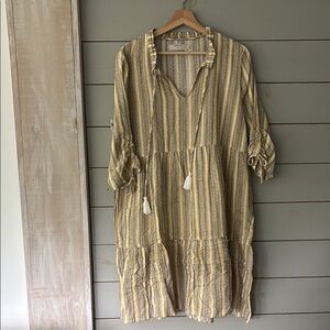 Cream Tassel Striped Dress – Size 40 (US M)
